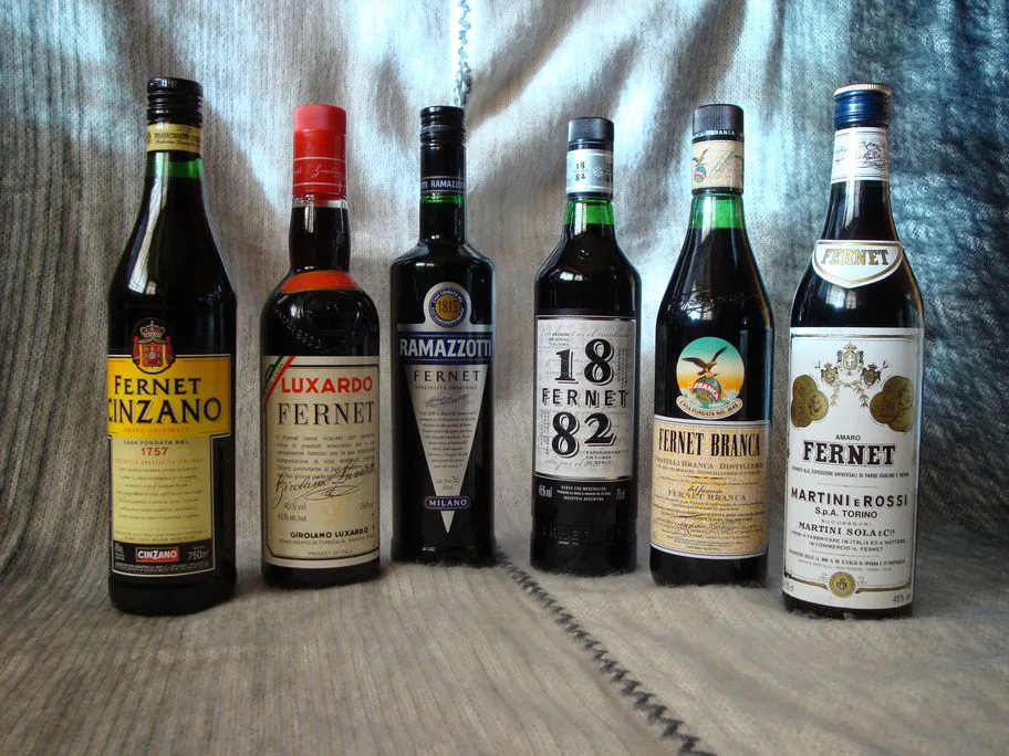 Bottles of Italian amaro.