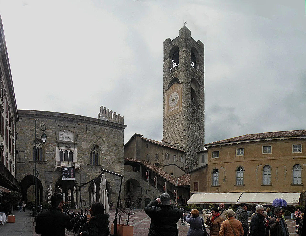 Piazza Vecchia and the Campanone in Bergamo's Città Alta.