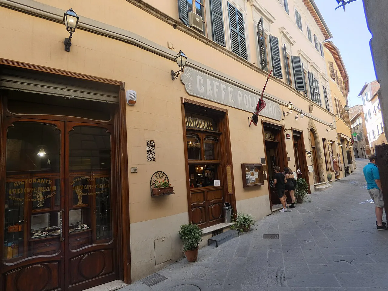 Cafe doorway on a Montepulciano street.