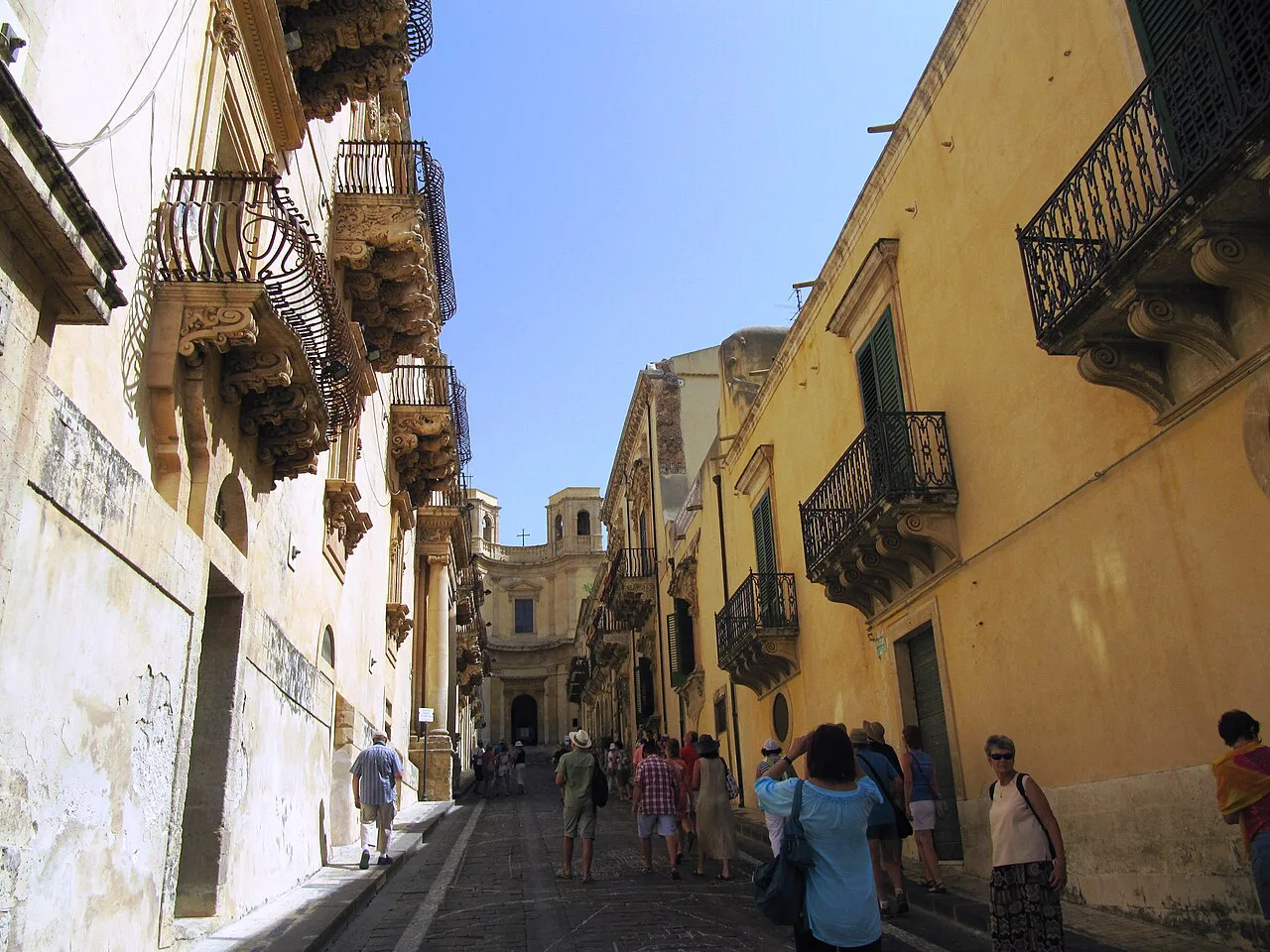 Old-town street in Noto.
