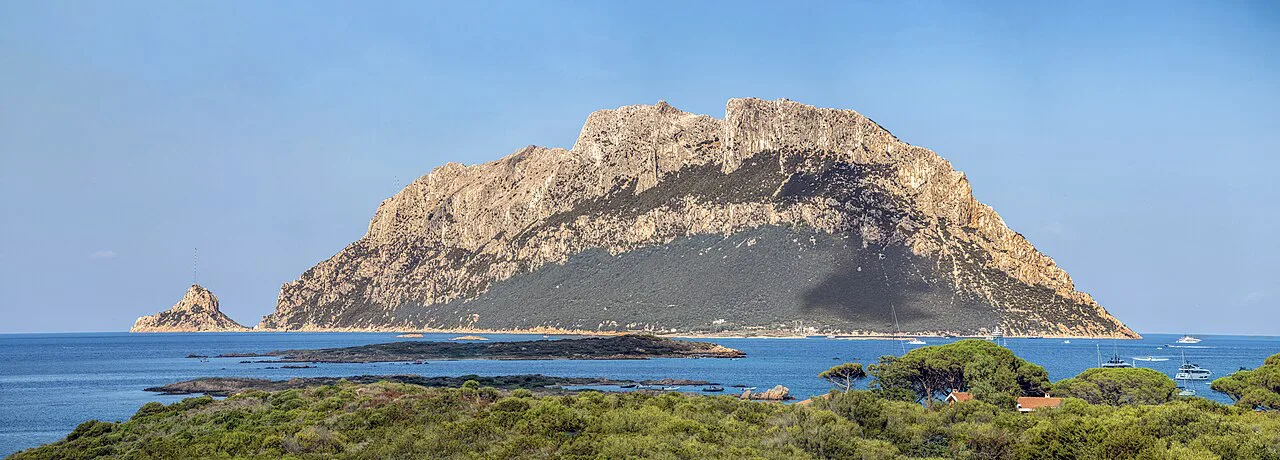 Tavolara island seen from the coast near Olbia.