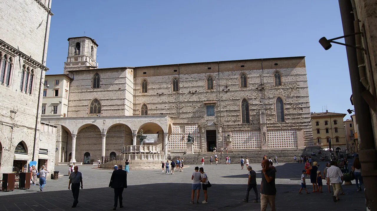 Cathedral and piazza in Perugia.