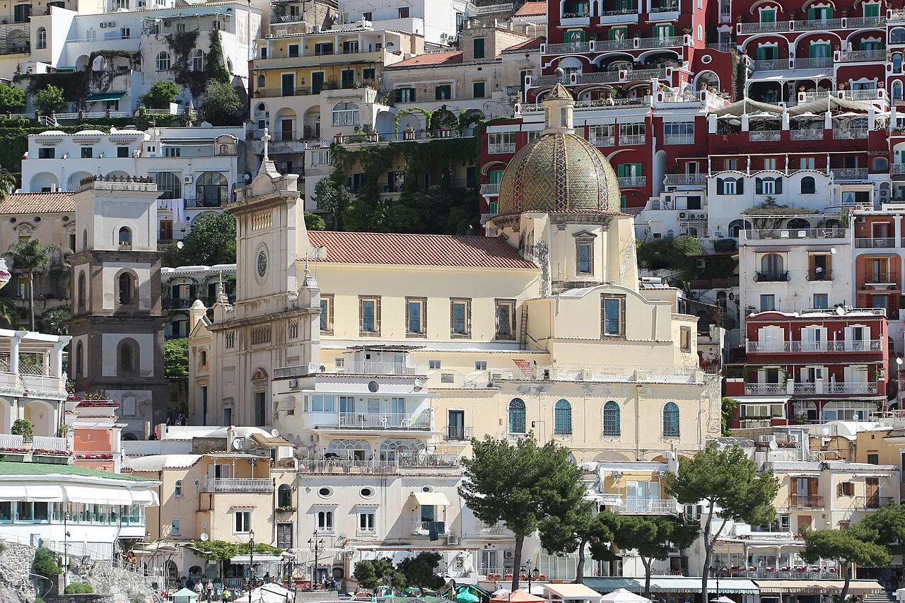 Church and rooftops of Positano.