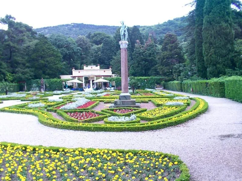 The garden in front of the bar at Miramare, Trieste.