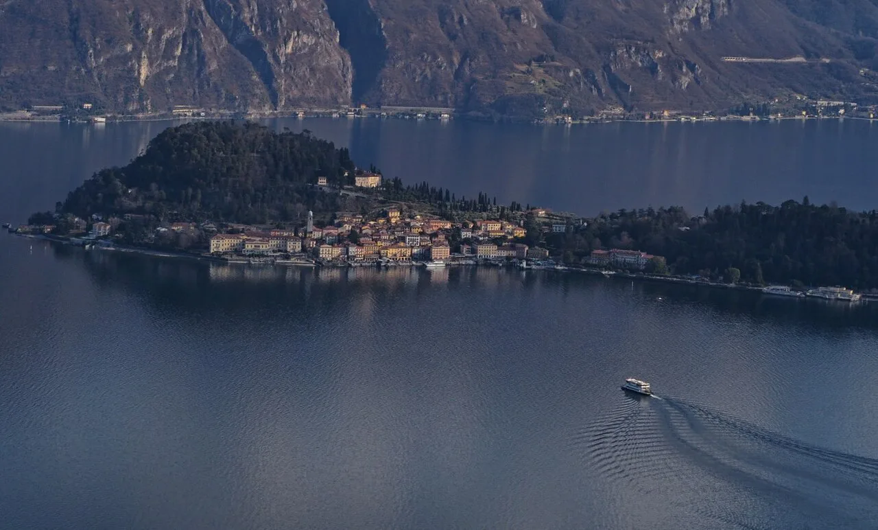 Bellagio on its promontory on Lake Como.