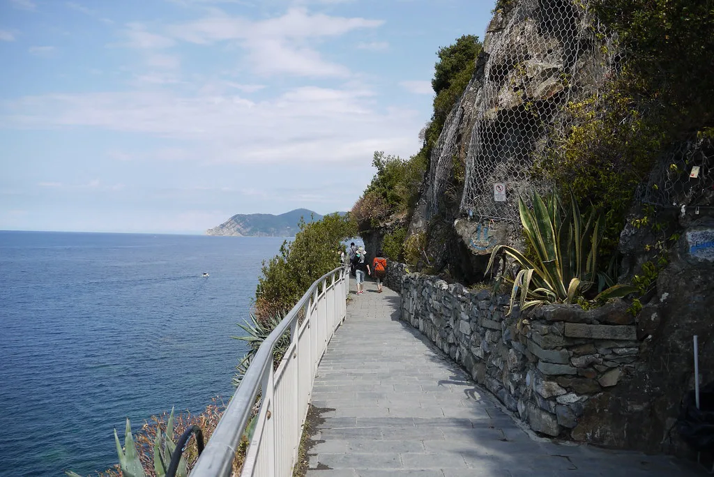Coastal path above the sea near Manarola.