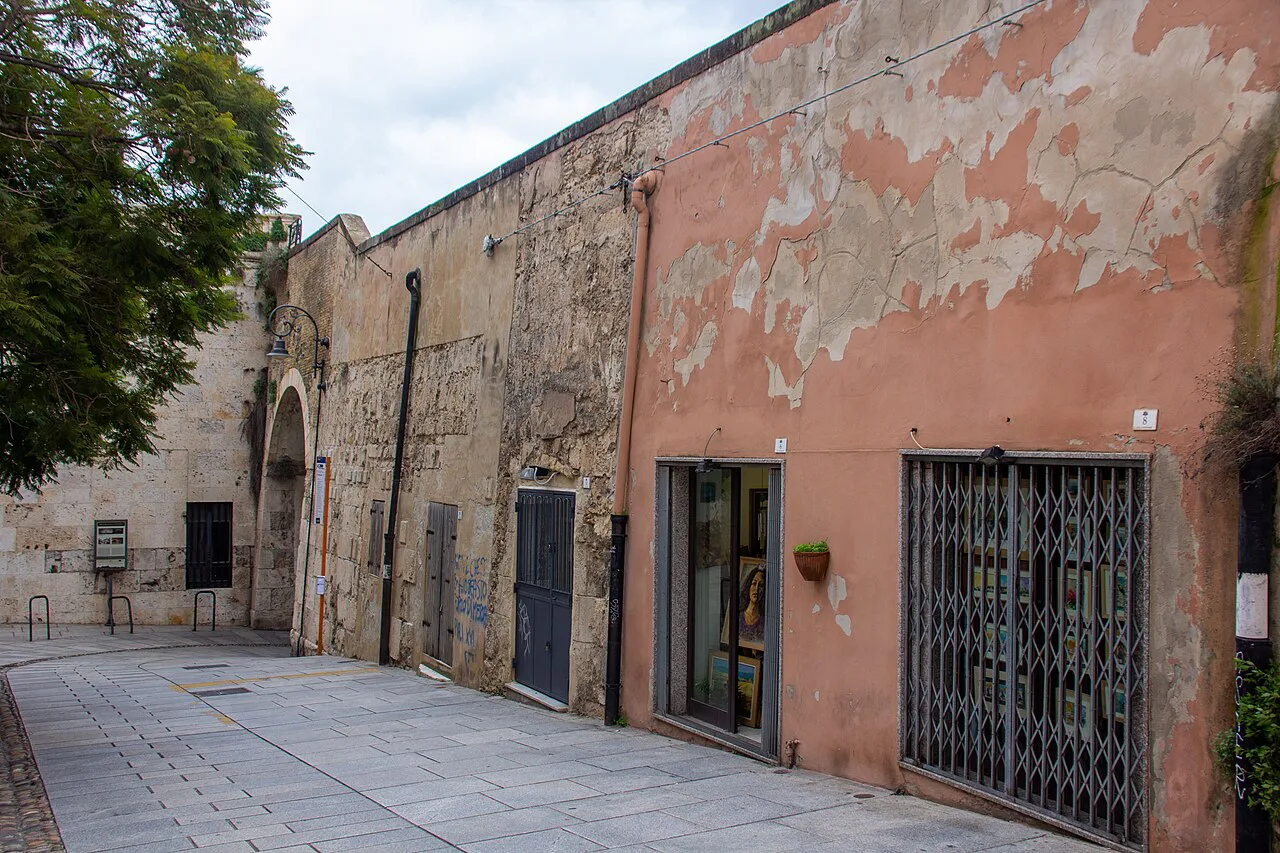 Old-town street in Cagliari.