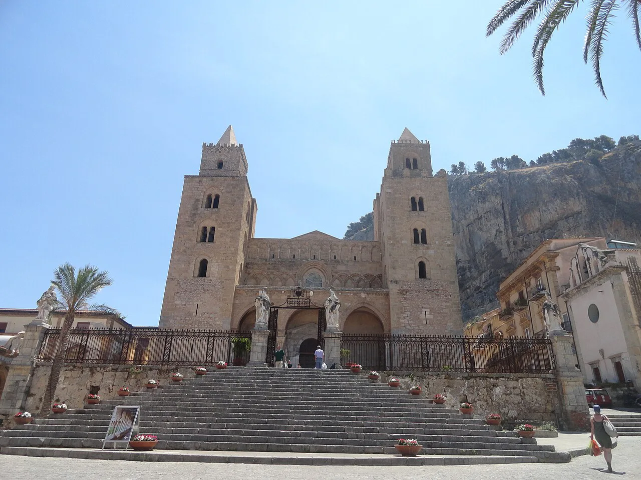 Cefalù cathedral and its steps.