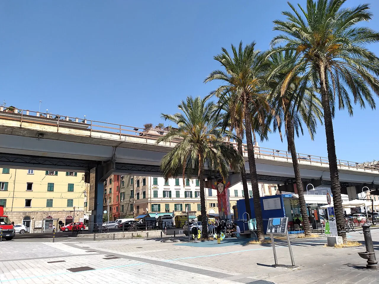 Seafront road in Genoa.