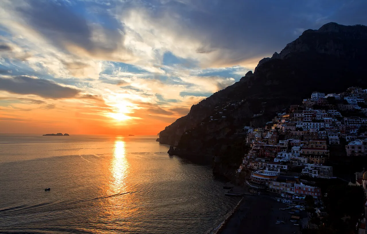 Sunset over Positano.