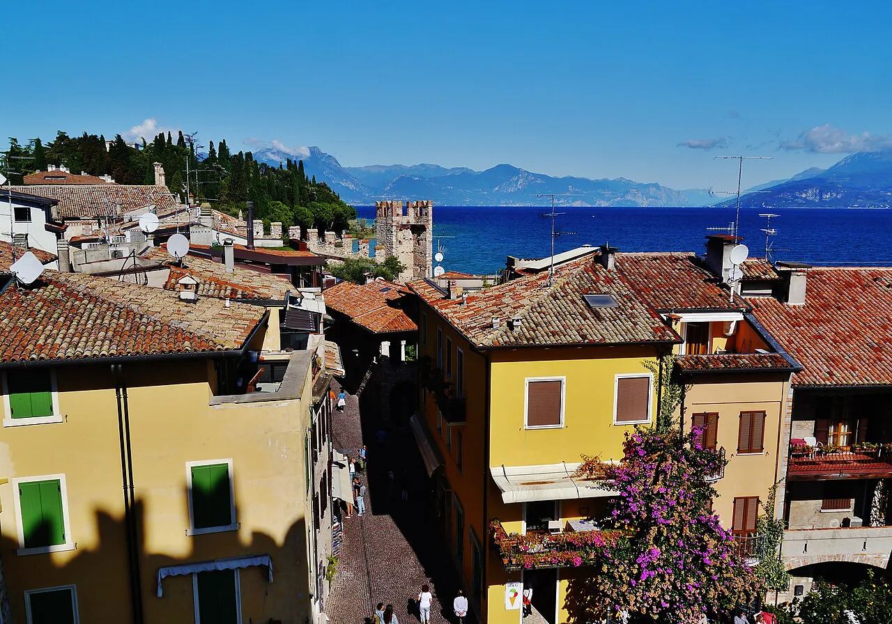 Sirmione's old town and the lake.