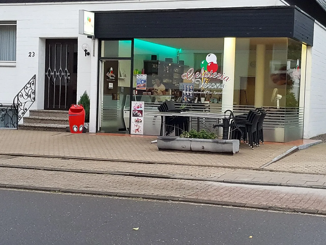 Gelateria shopfront in Verona.