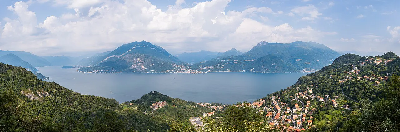 Lake Como seen from the hills.