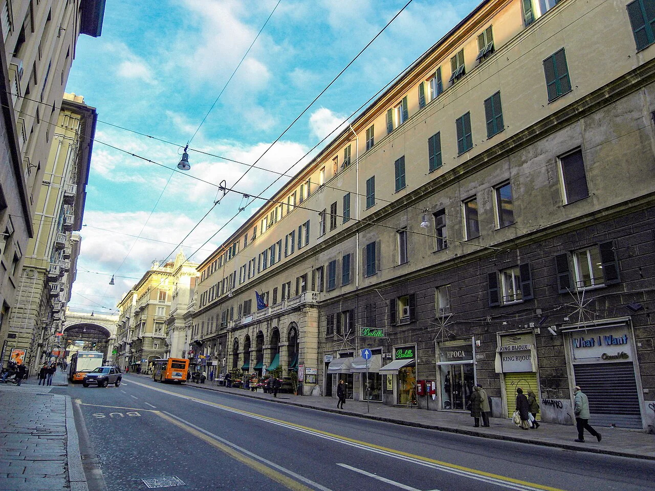 Street in central Genoa.