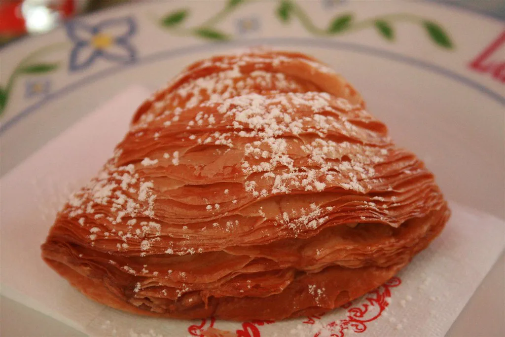 A sfogliatella pastry in Positano.