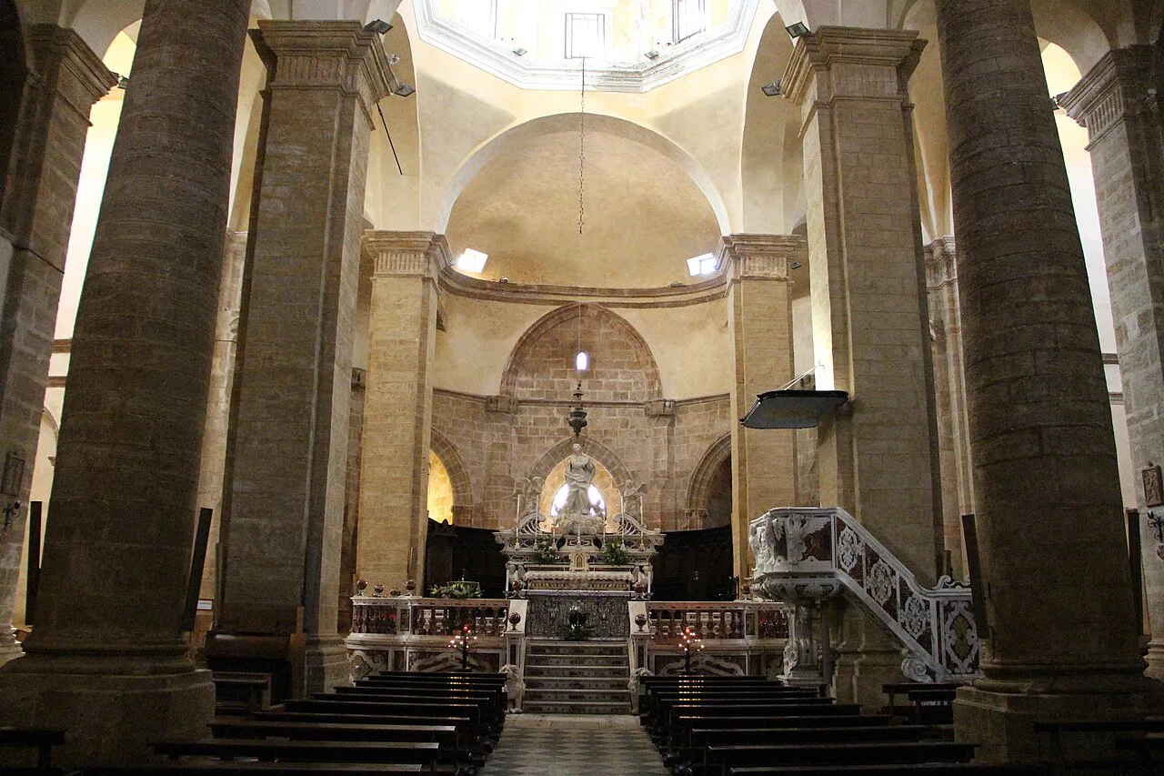 Inside Alghero Cathedral.