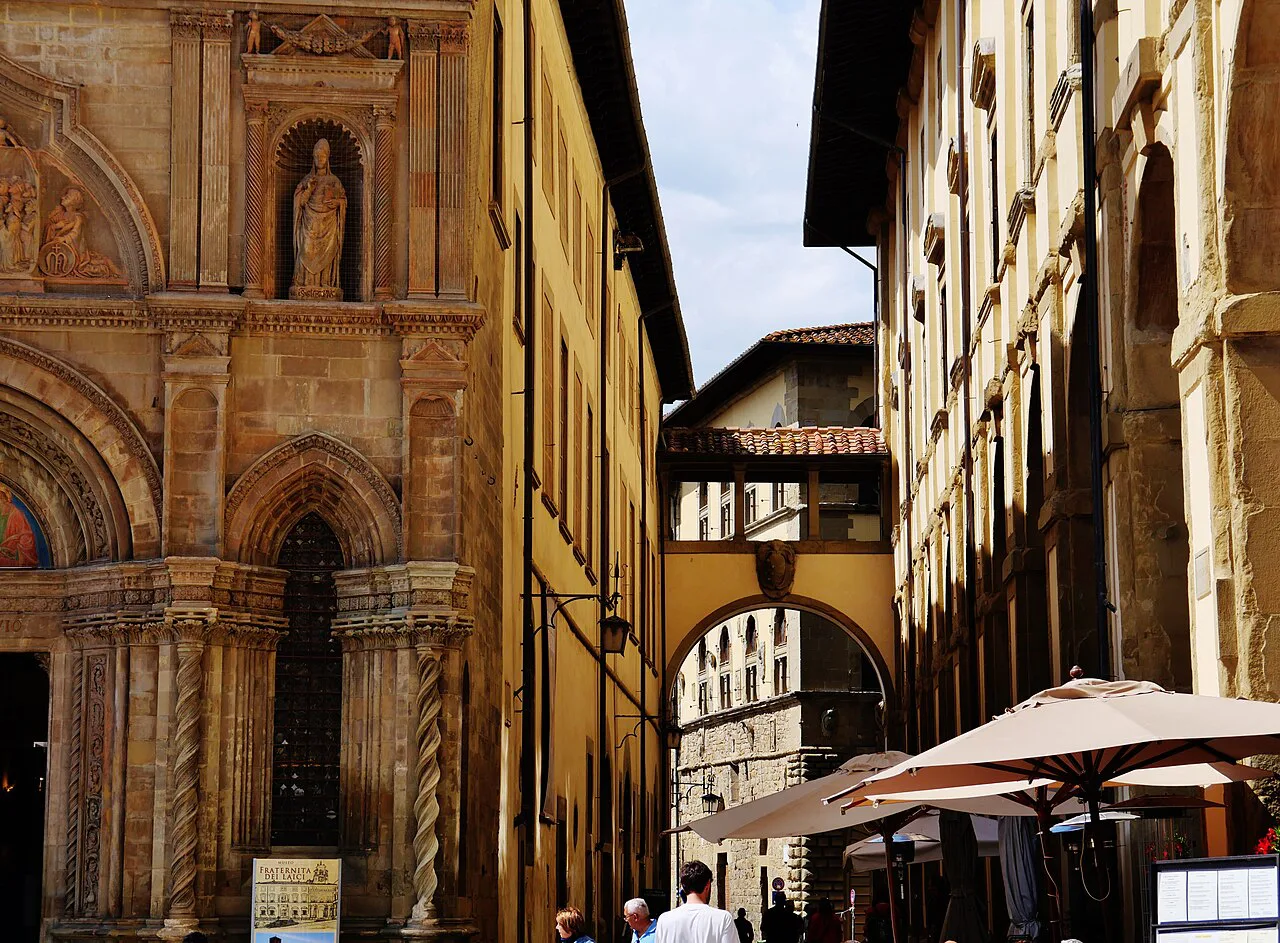 Arcaded street in Arezzo.