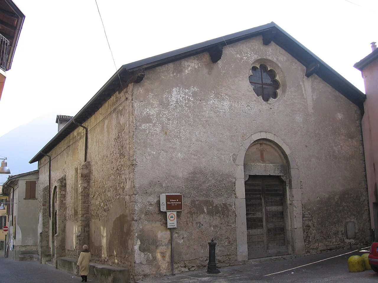 Historic stone building in Albino, in the province of Bergamo.