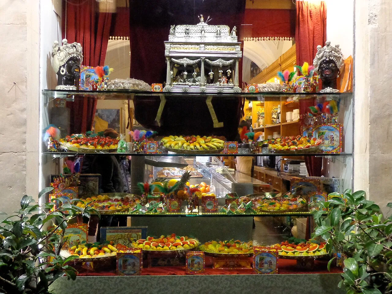 Pastry display in a Catania pasticceria.