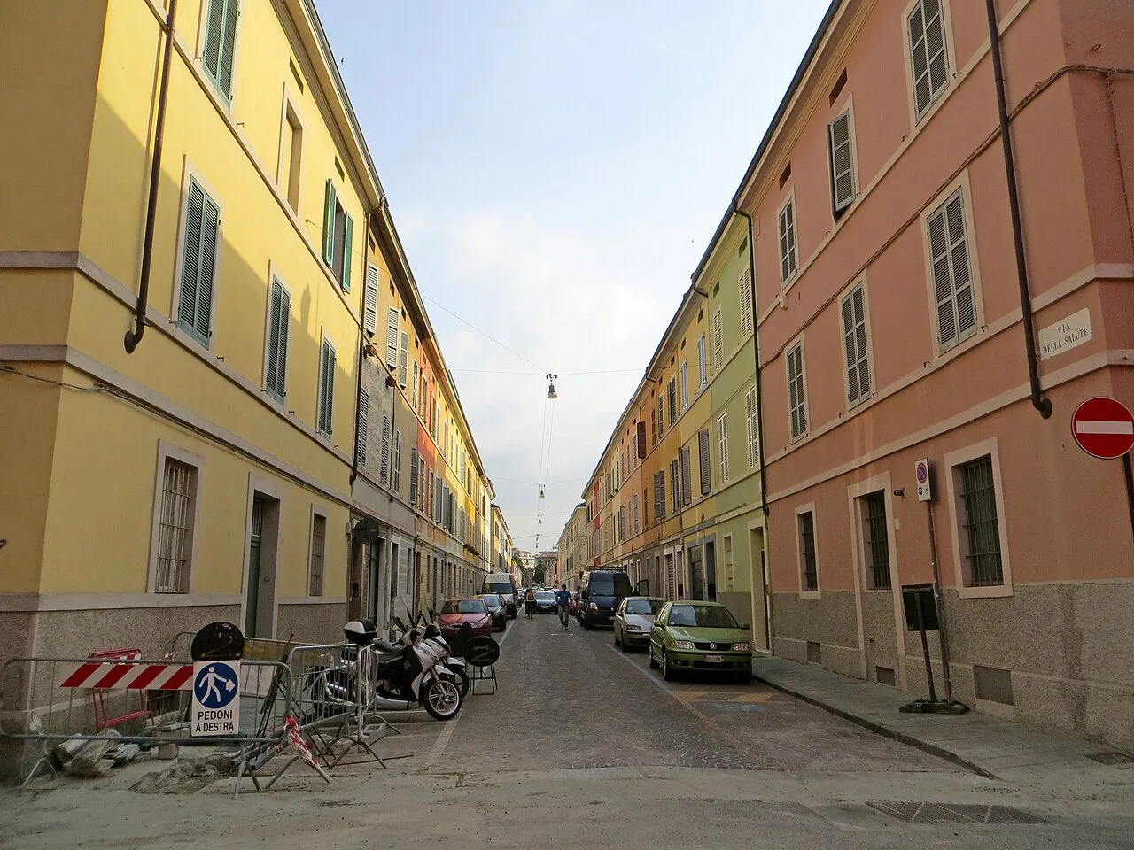 Colourful street in Parma.