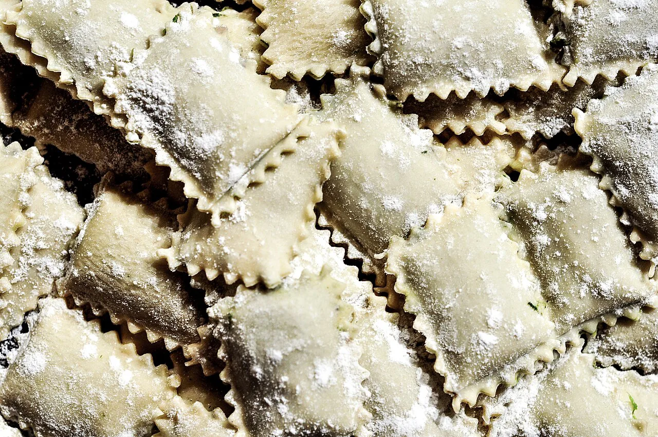 Handmade ravioli.
