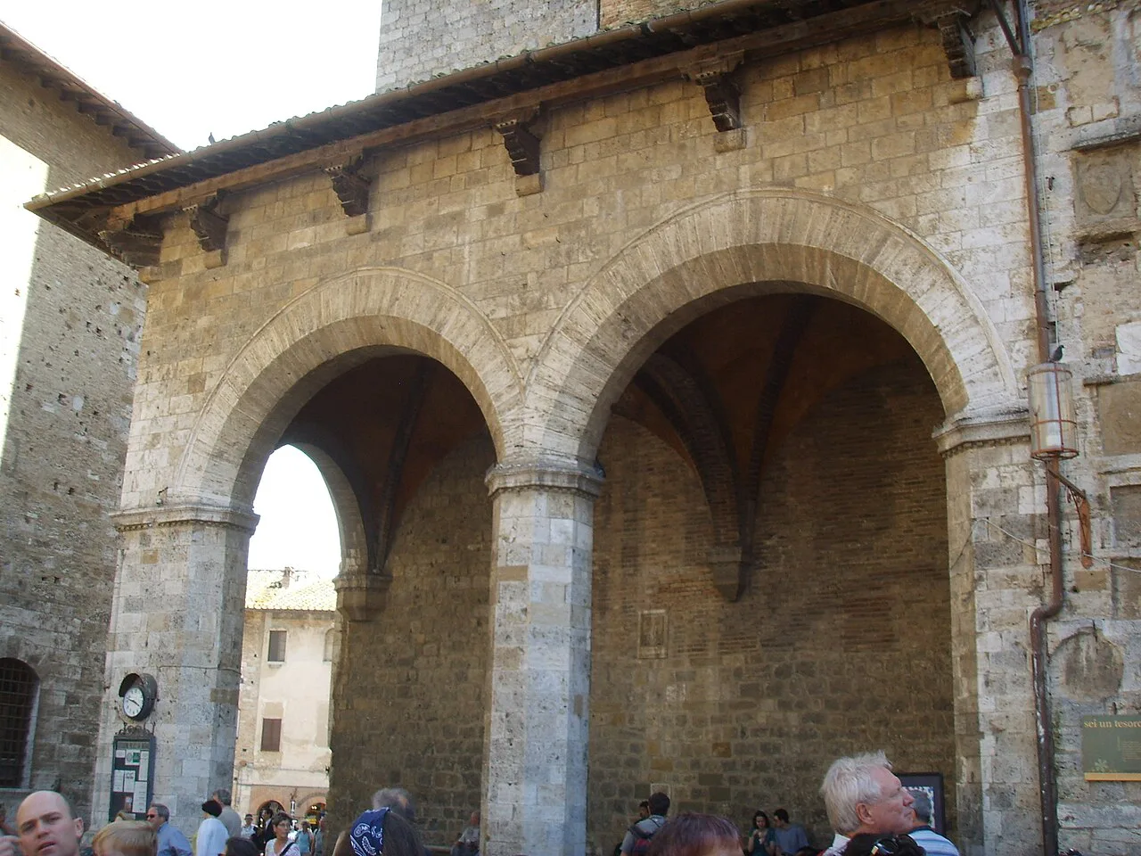 Loggia on Piazza del Duomo in San Gimignano.