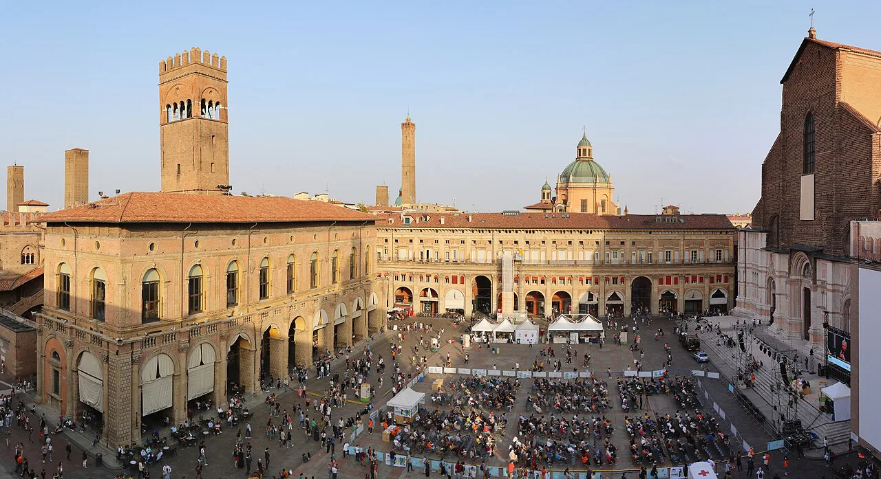 Piazza Maggiore in Bologna.