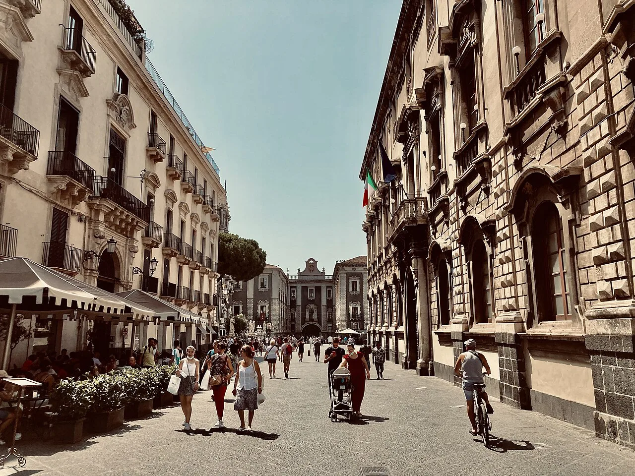 Old-town street in Catania.