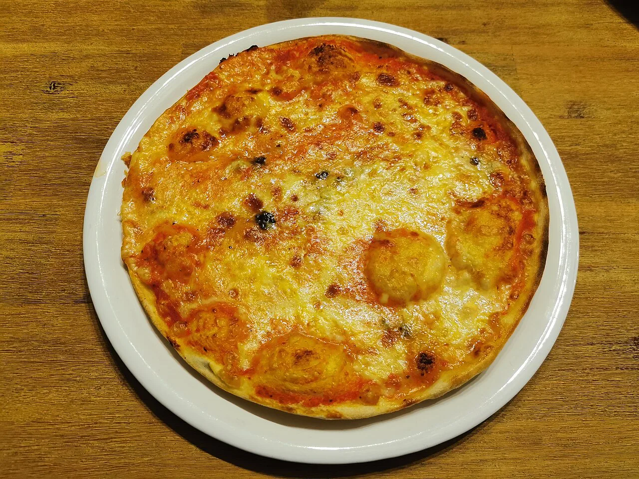 Pizza on a plate.