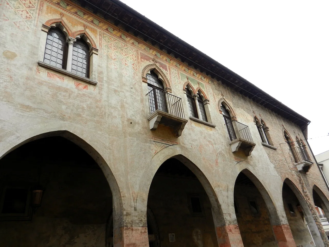 Arcaded medieval house in Treviso's old town.
