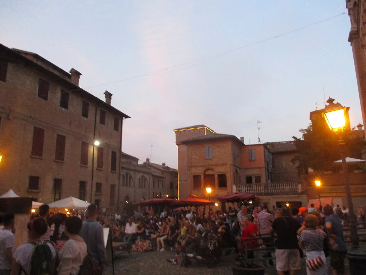 Evening in the old town of Castelvetro di Modena.