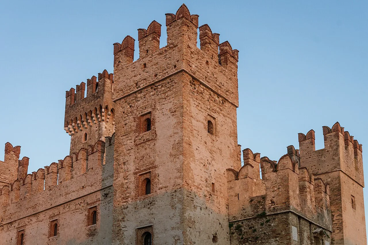 The towers of the Scaligero Castle in Sirmione.