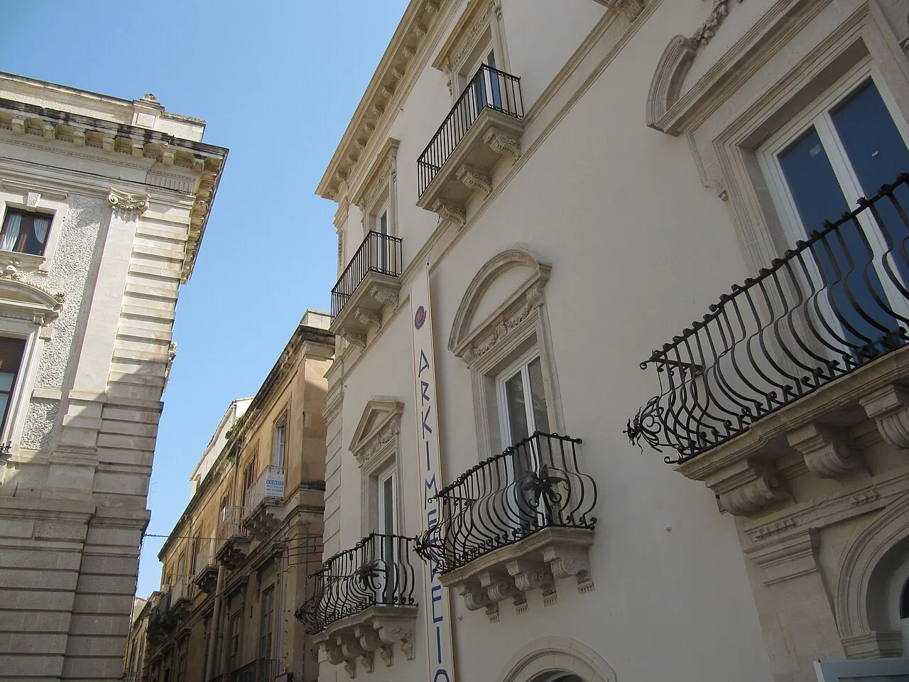 Baroque facades on Piazza Archimede in Syracuse.