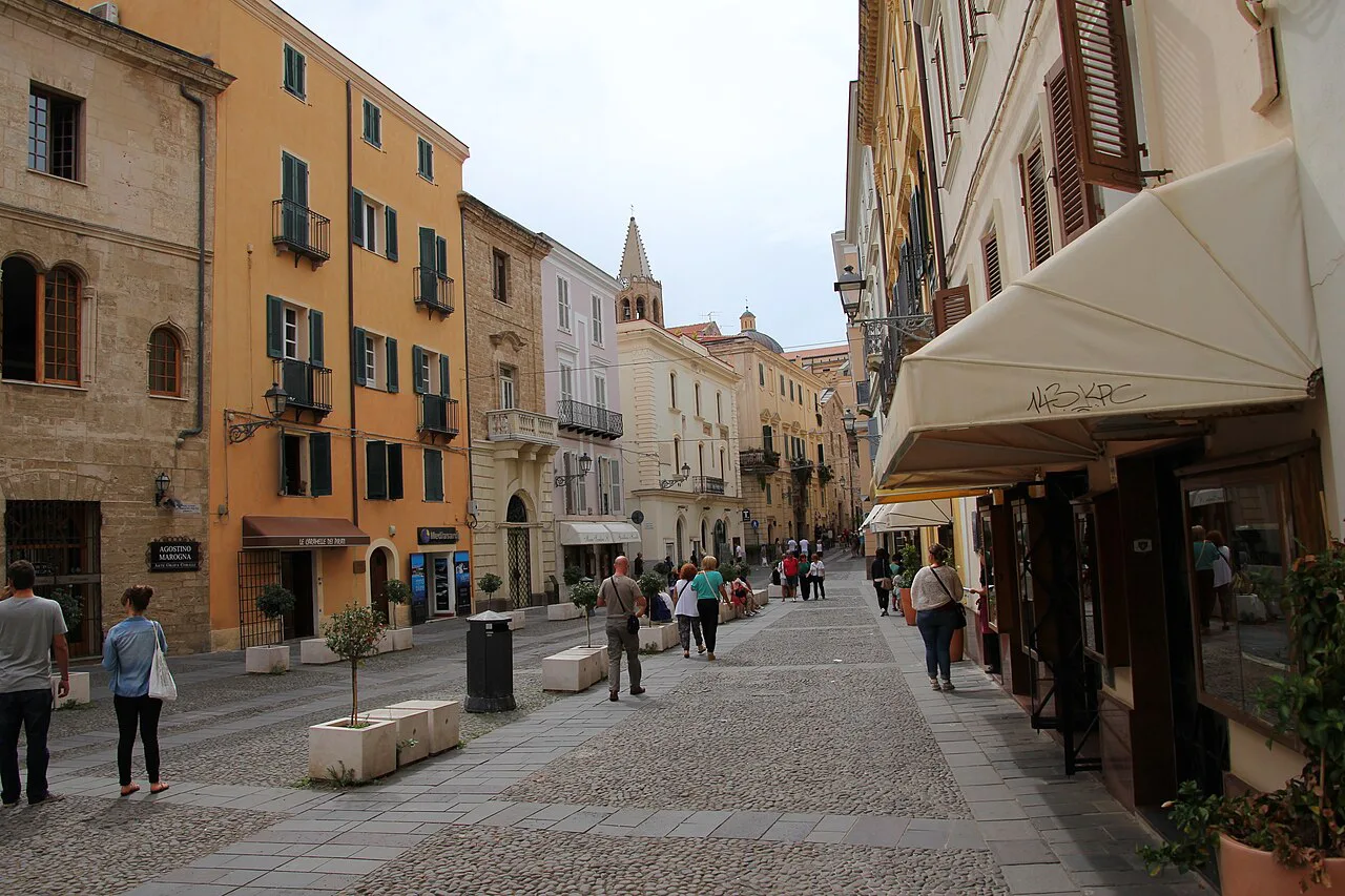 Pedestrian street in Alghero.