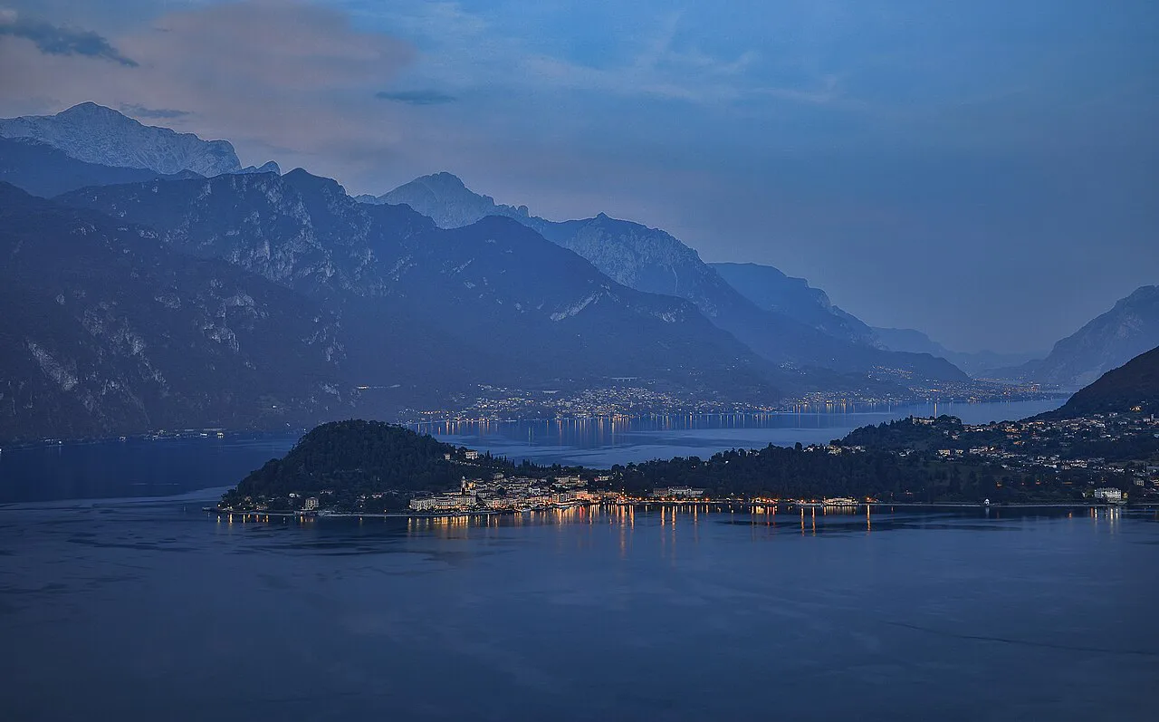 Bellagio on Lake Como at dusk.