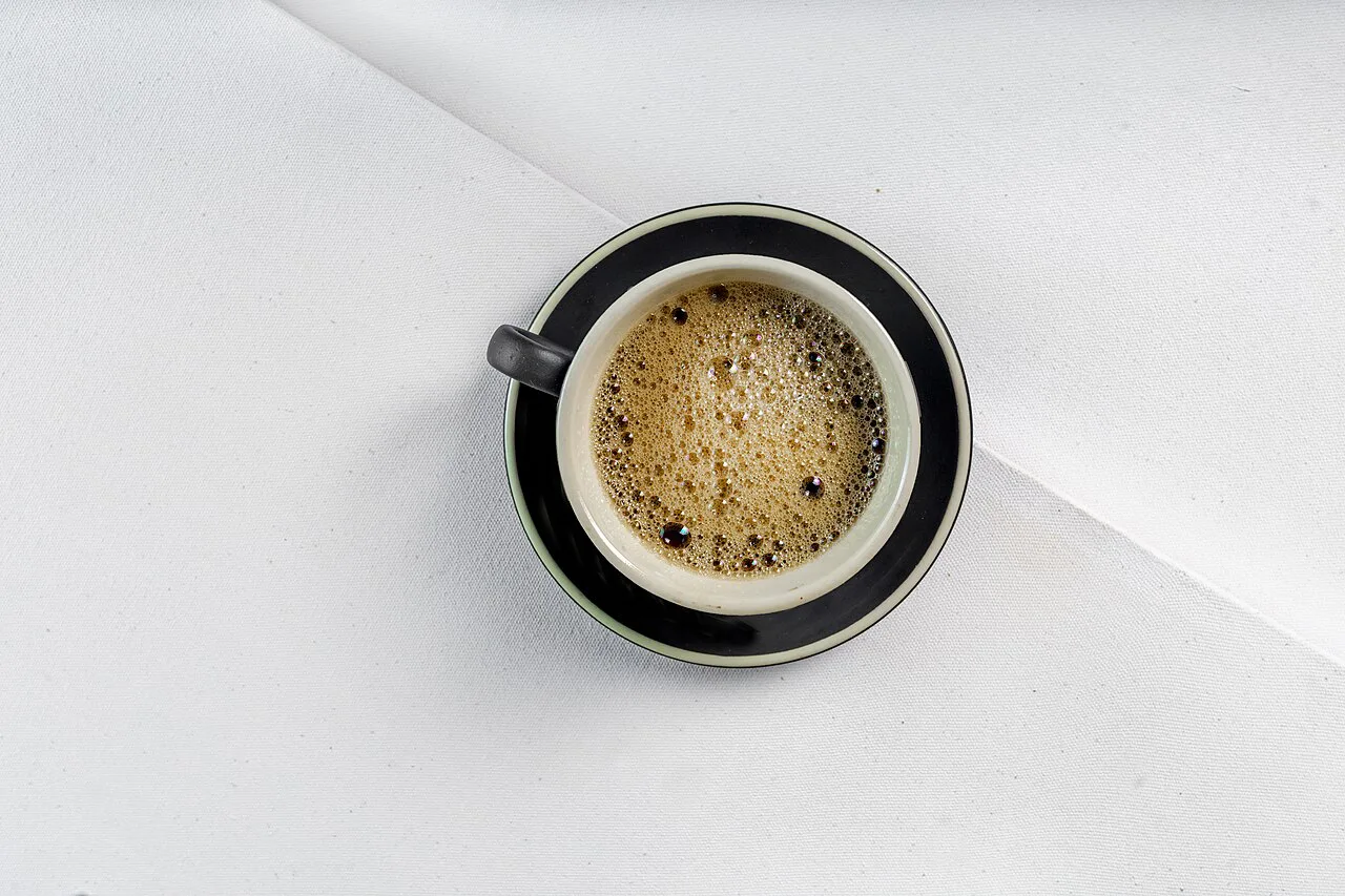 An espresso in a small cup.