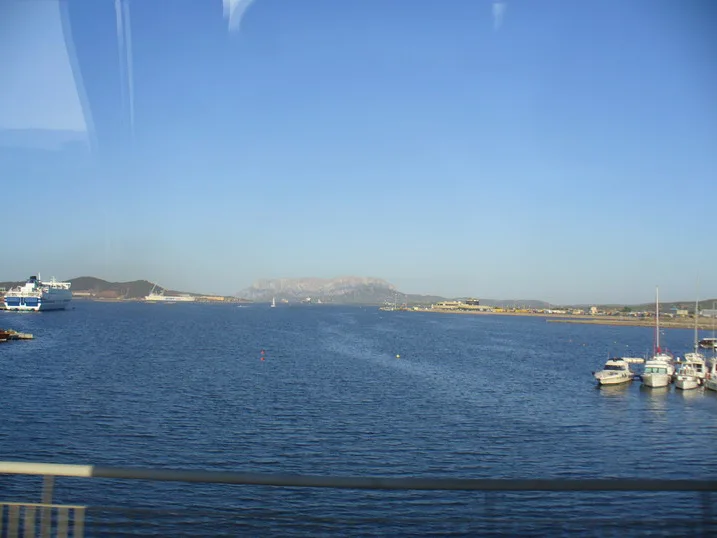 Bay and Tavolara island seen from Olbia.