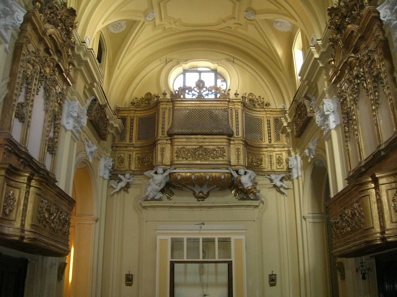 The interior of a church in Sorrento.