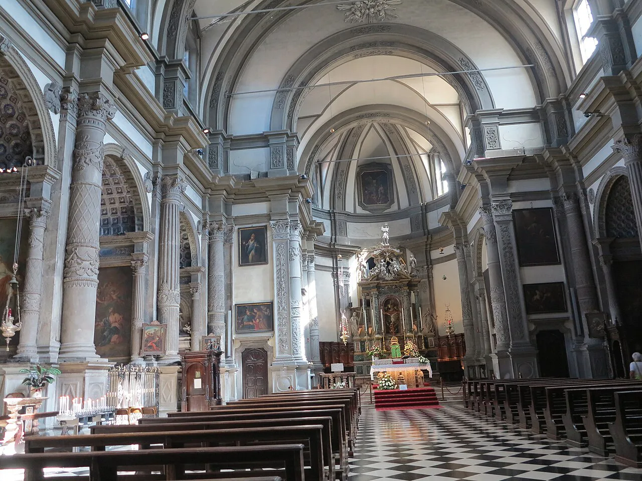 Interior of a church in Bergamo.