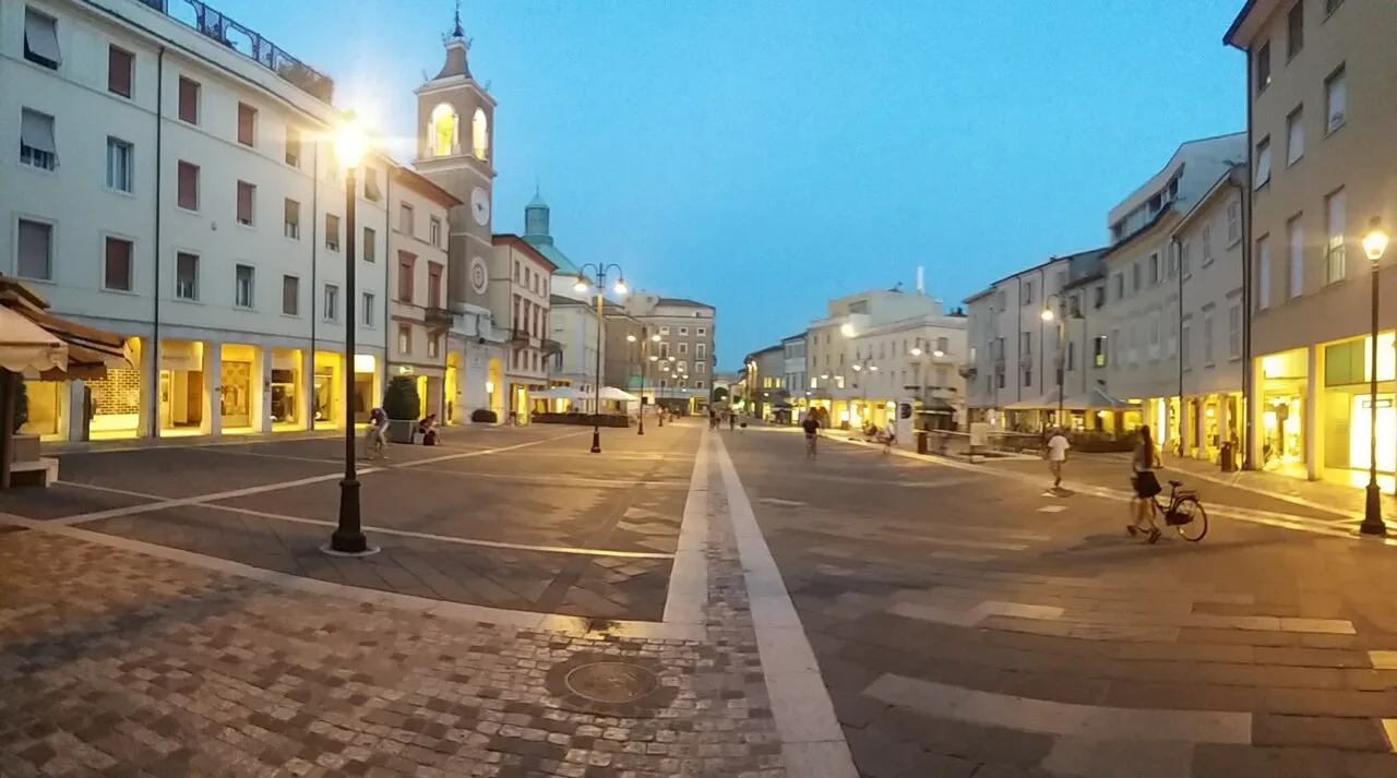 Piazza Tre Martiri in Rimini.