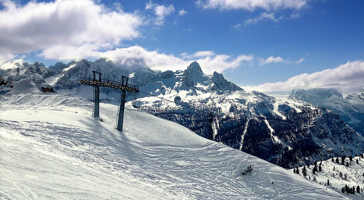 Ski slopes near Cortina d'Ampezzo.