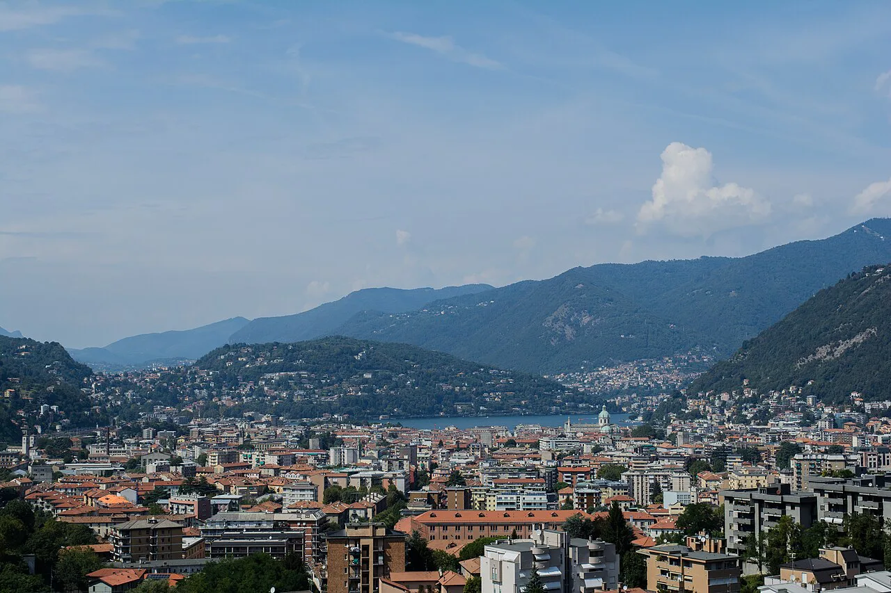 View over Como and the lake.