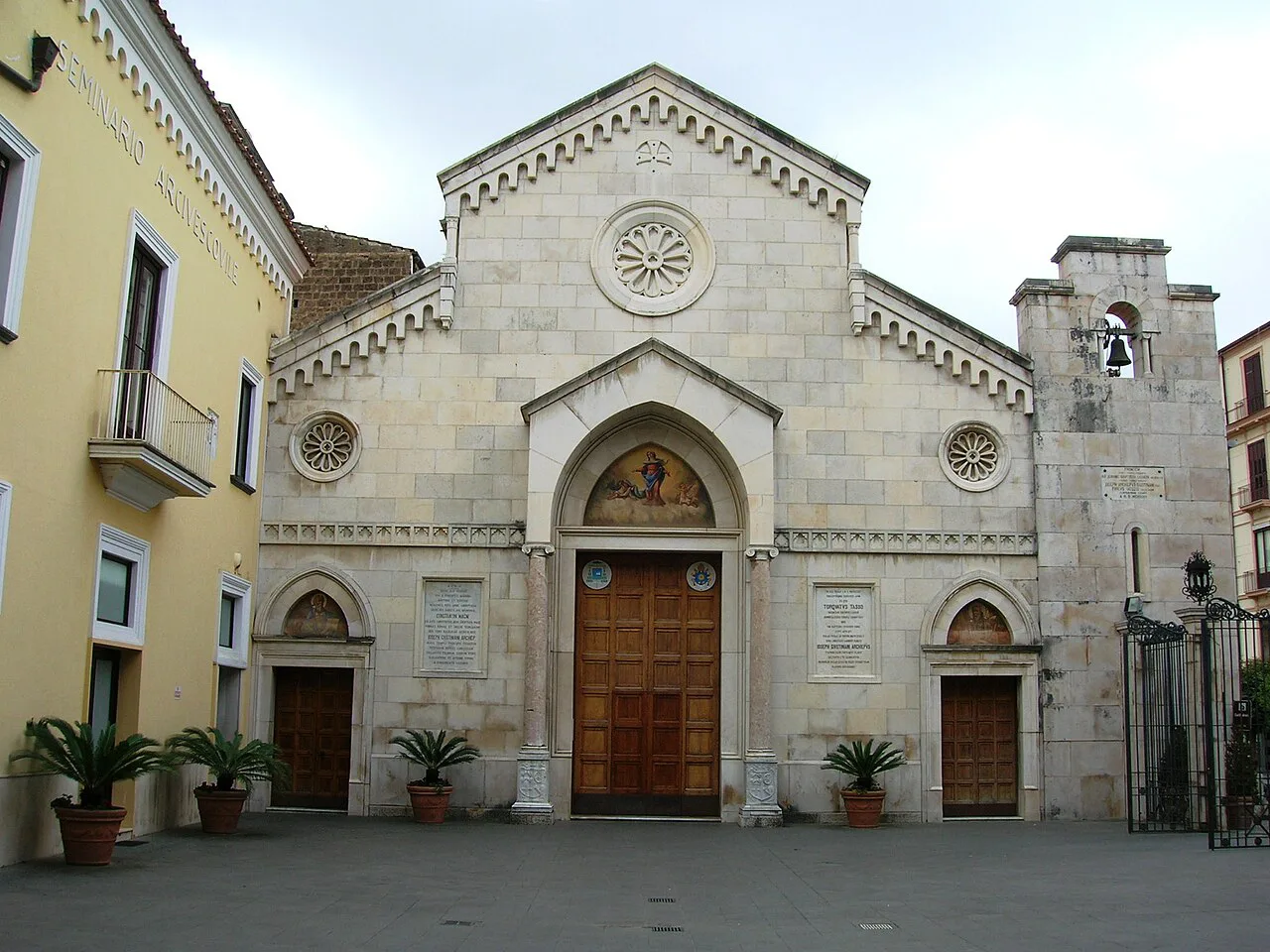 Sorrento cathedral facade.