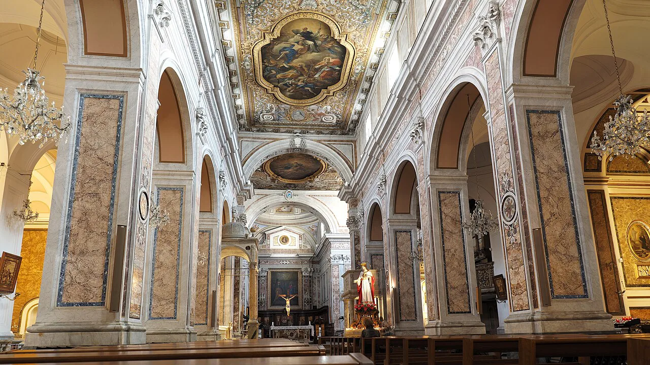 Interior of Sorrento cathedral.