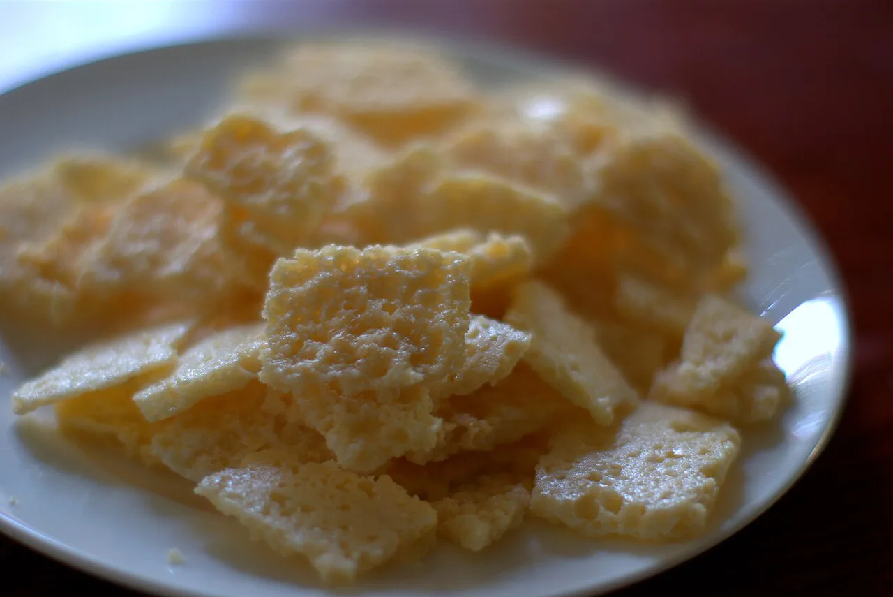 Crisp pieces of frico.