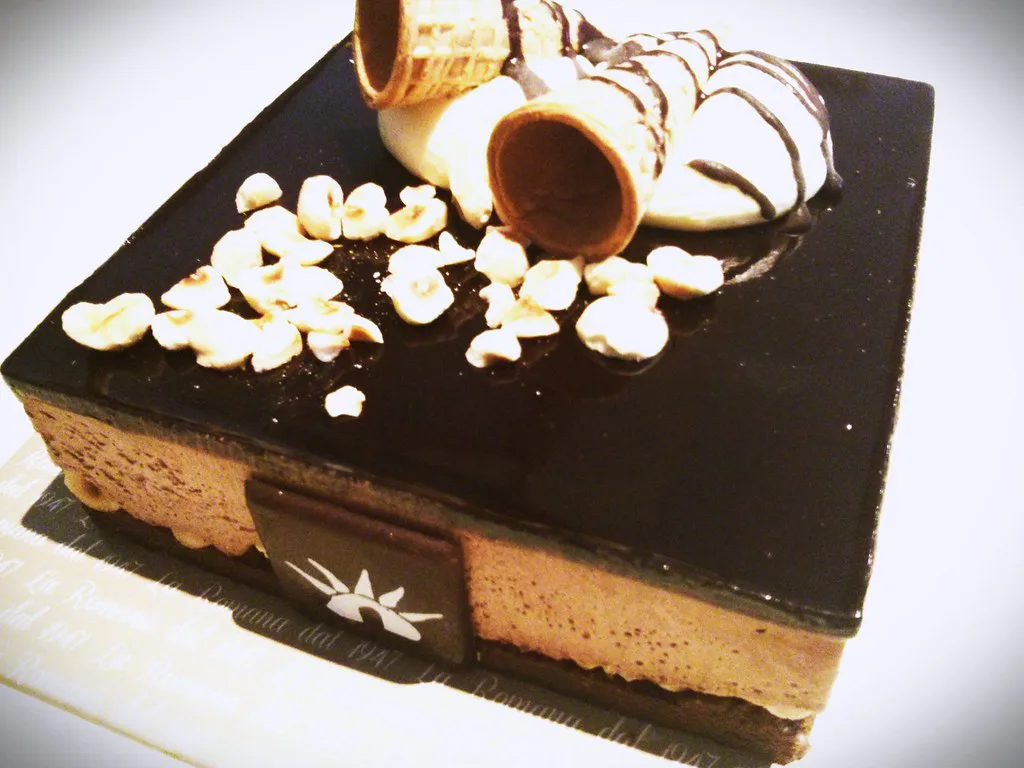A chocolate semifreddo cake from Gelateria La Romana.