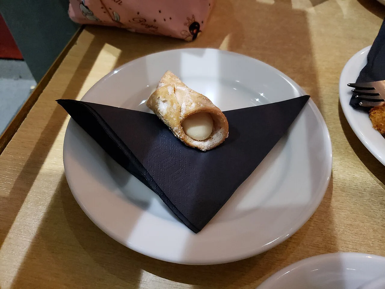 Cannoli on a plate.