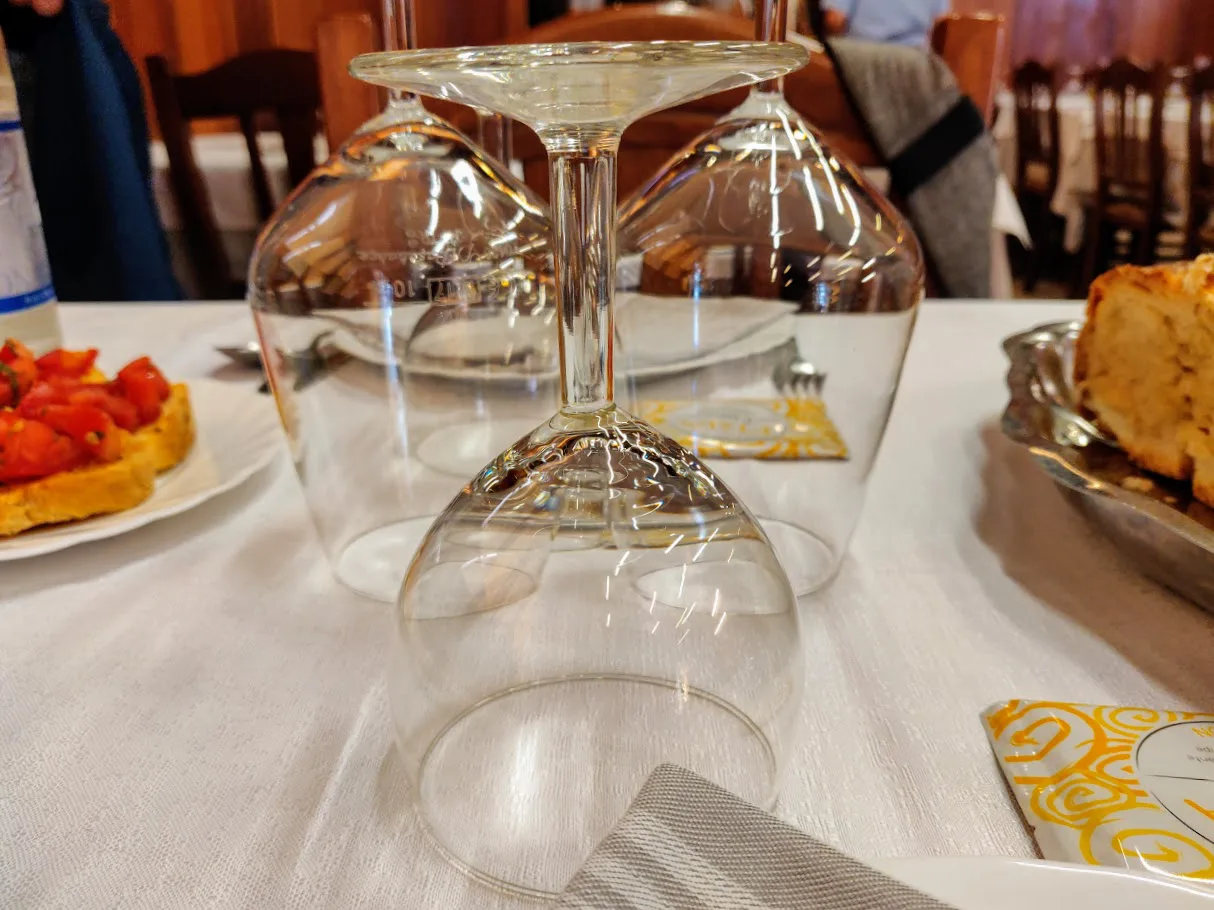 Table set at a trattoria.