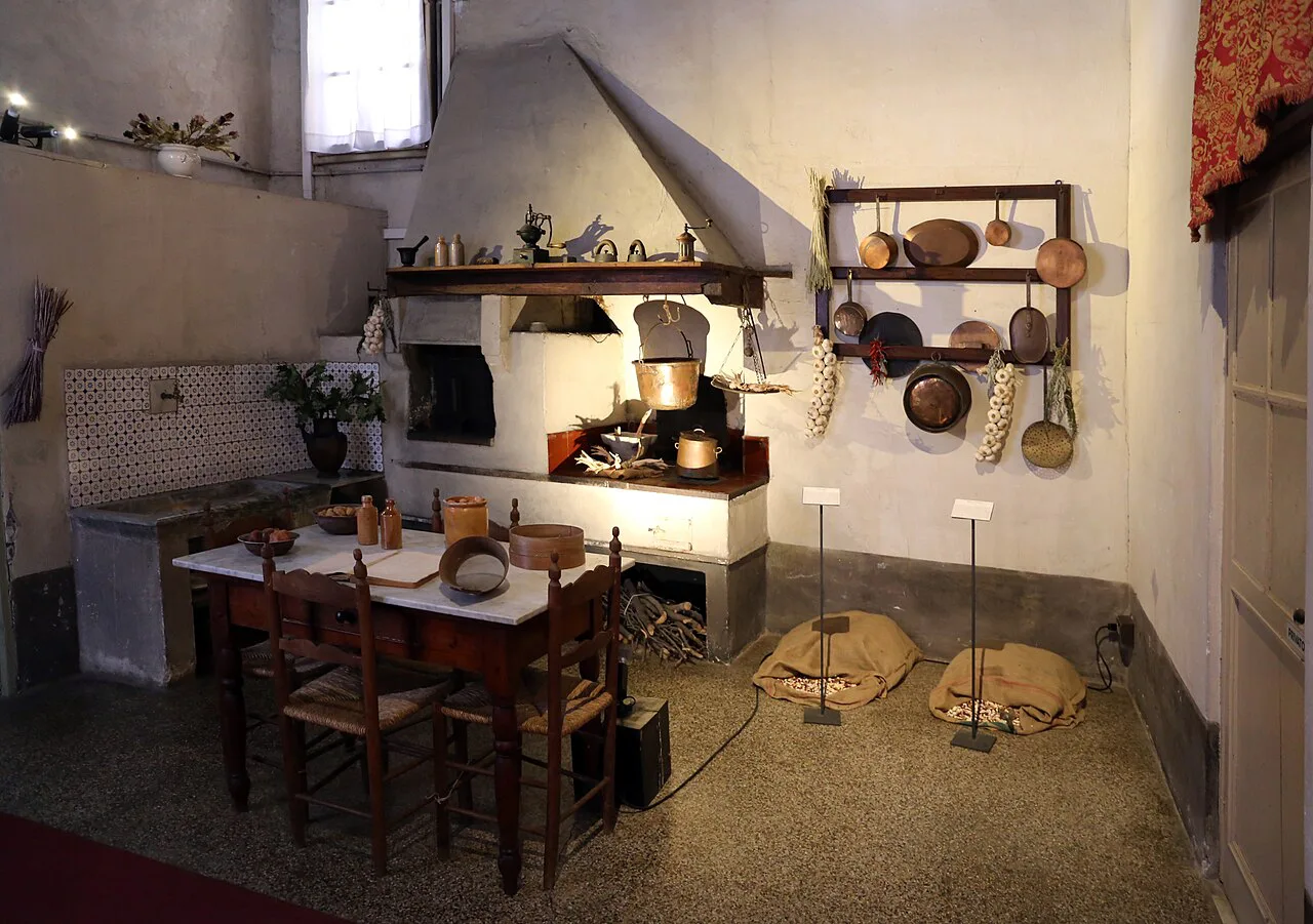 Historic kitchen in a palazzo in Lucca.