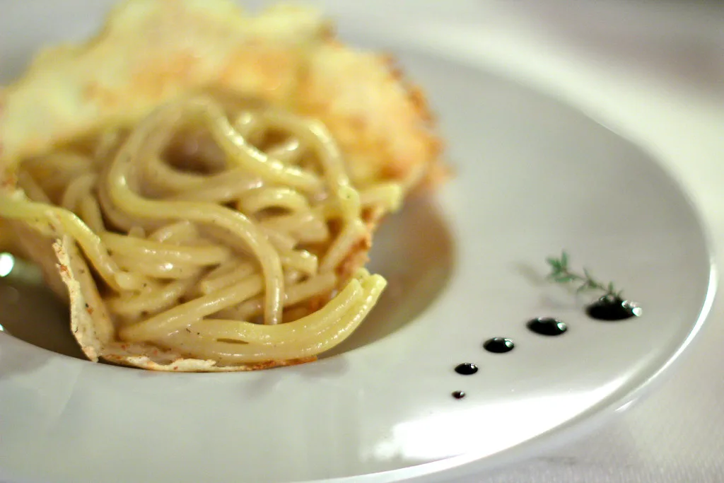 A plate of pasta at Osteria del Borro, near Arezzo.
